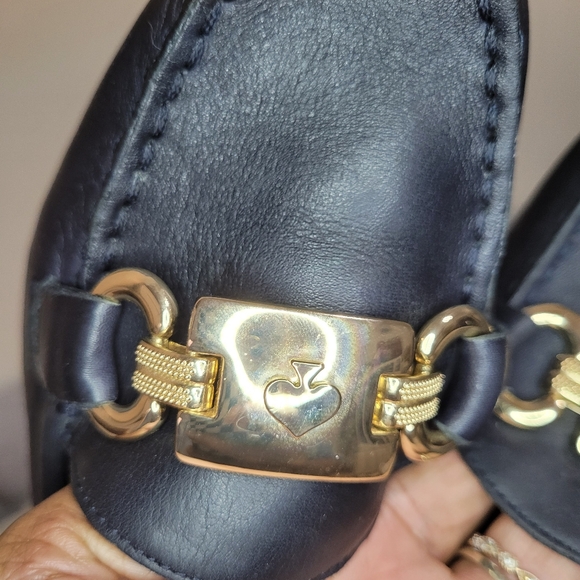 Kate Spade ♠️ Black Carson Loafers 9M Equestrian Horse Bit Gold Accents - Picture 7 of 11